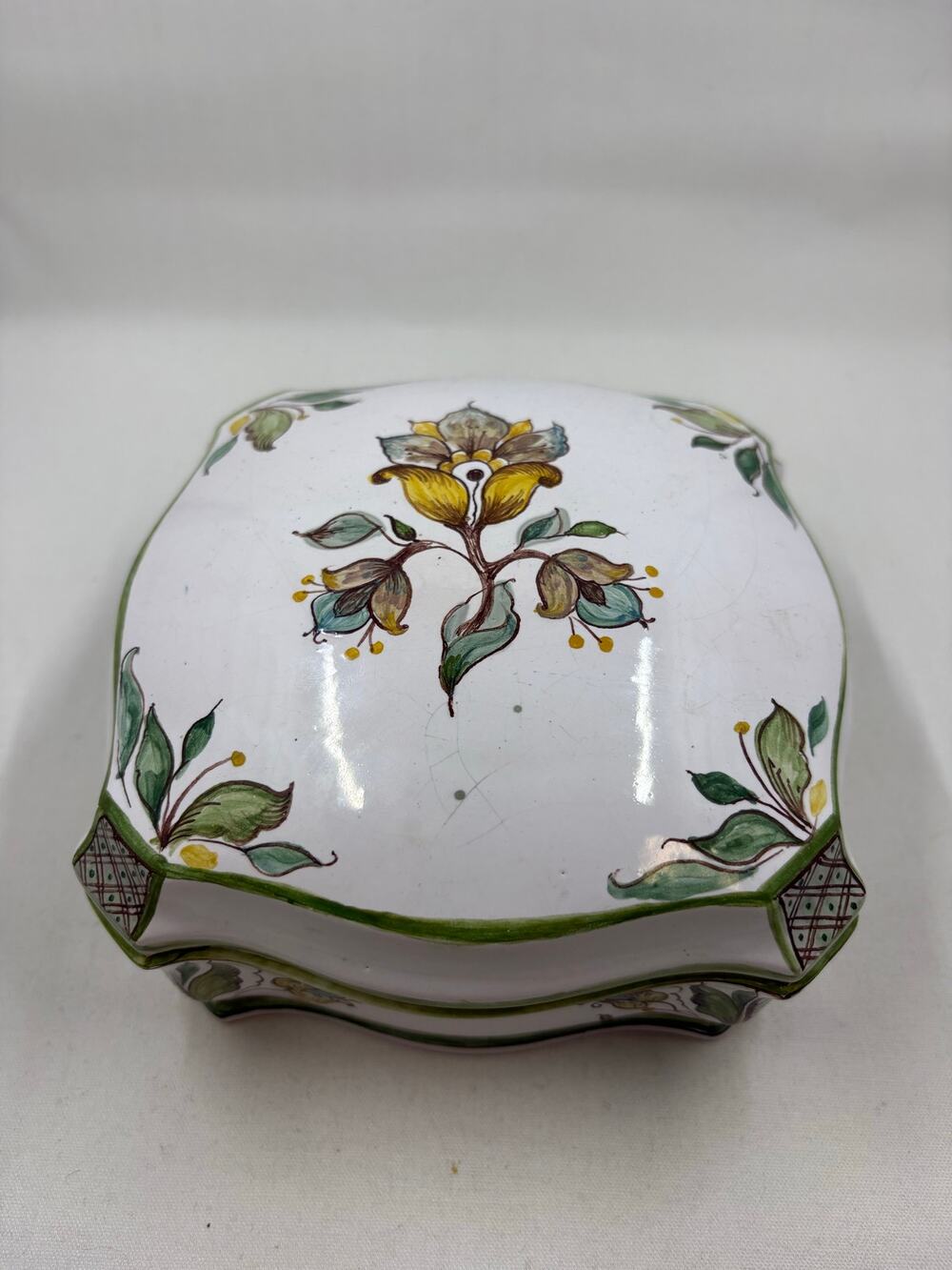 Russian Ceramic Hand Painted Trinket Box